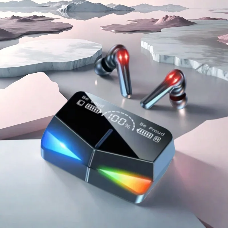 سماعات أذن TWS لاسلكية أصلية مزودة بتقنية البلوتوث 5.3 سماعات أذن رياضية مع ميكروفون صندوق شحن سماعات للهواتف الذكية