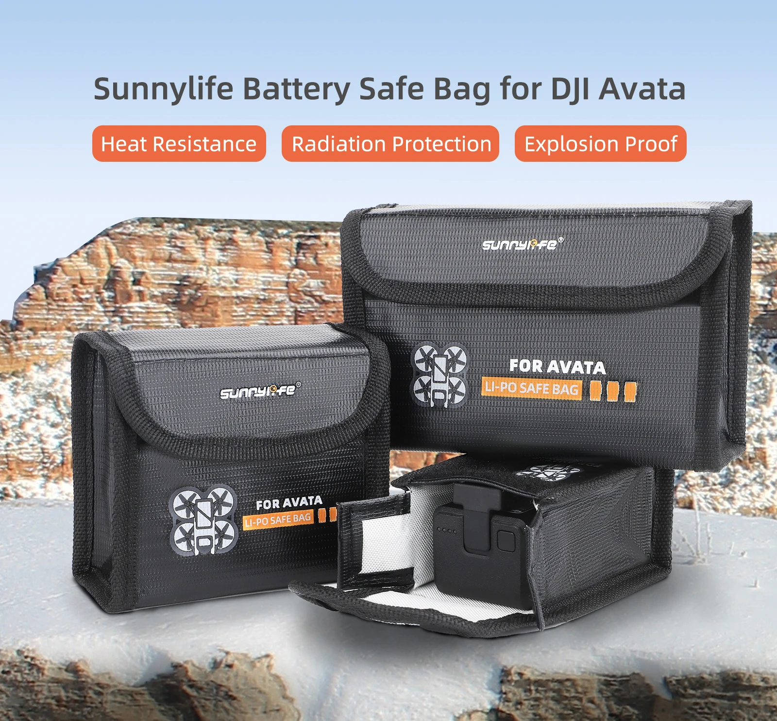 For DJI Avata Battery Explosion-proof Bag Body Lithium Battery Safety Storage Bag Flame Protection Bag For DJI Avata Accessories