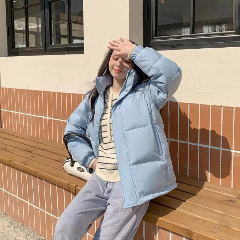 Vrouwen Koreaanse winter donskatoenen jas 2025, nieuwe meisjeskleding, dikke warme jas, modieuze temperament bovenkleding