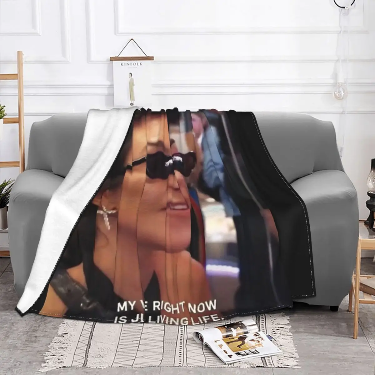 Kourtney Kardashian Anime Blanket Blankets & Throws Custom Blanket Personalized Throw Blanket