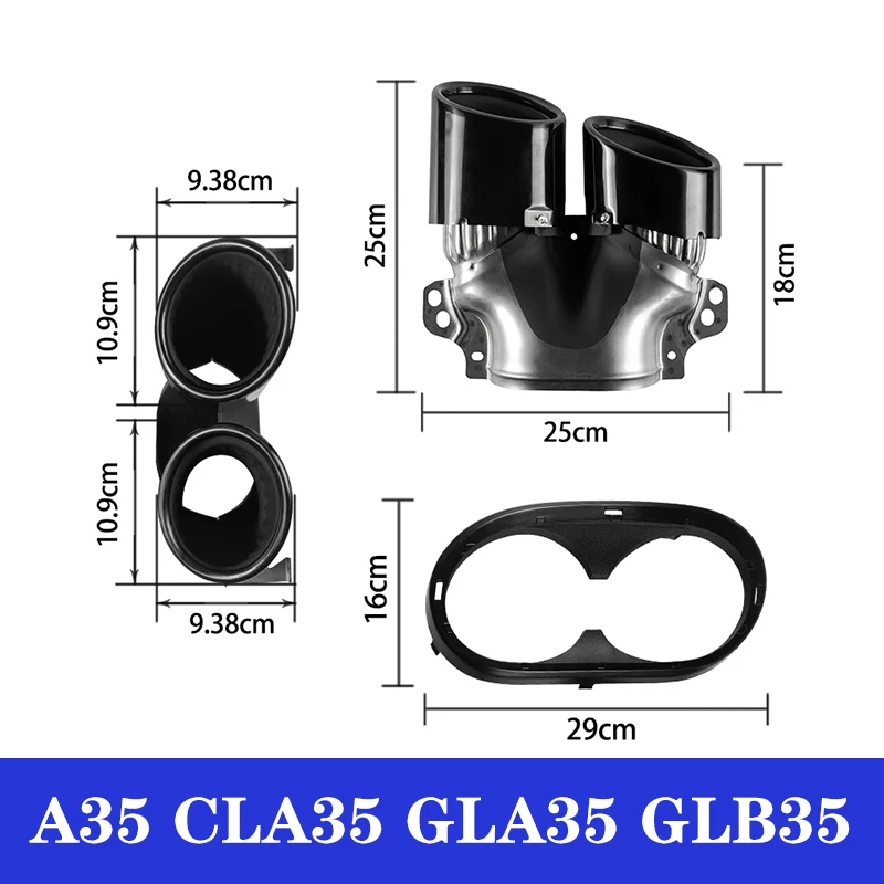 For Mercedes-Benz A35 CLA34 GLA35 GLB35 exhaust pipe tailpipe A45 CLA45 GLA45 W117 W118AMG four-outlet stainless steel tailpipe