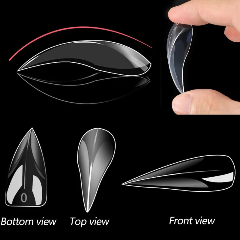 منحني خنجر شكل الأظافر لتمديد الأظافر من ثلاثية الأبعاد القط النسر مخلب النحت الاكريليك الأظافر غطاء كامل قوالب مسمار نصائح الشكل العلوي #5