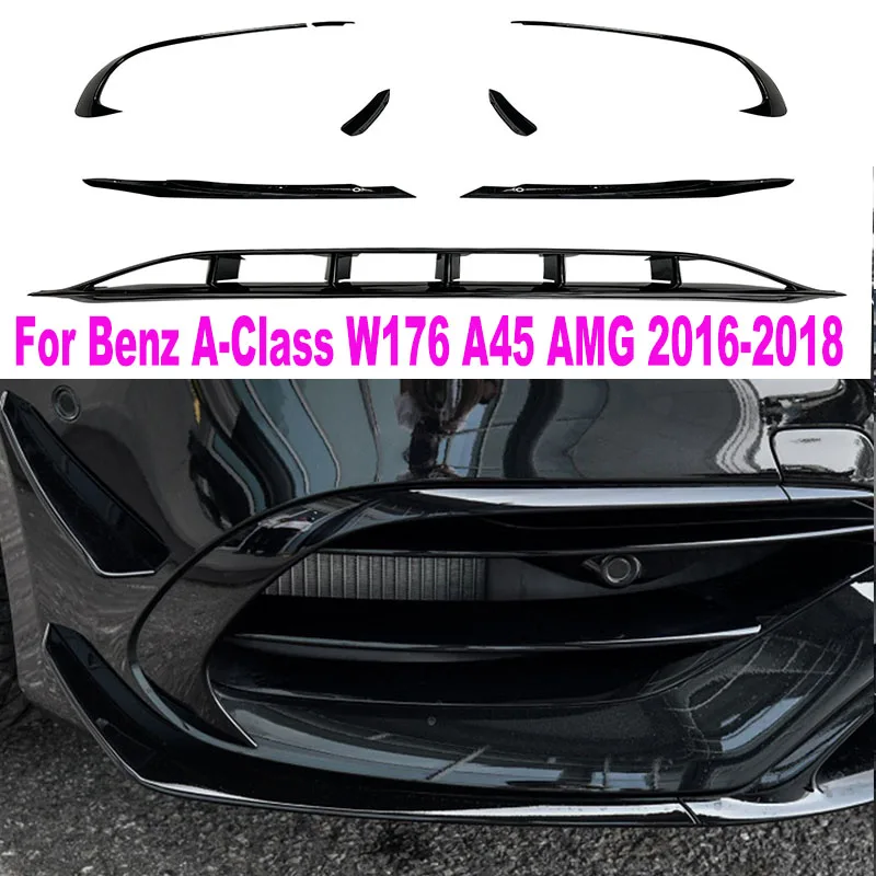 Applicable to Mercedes Benz class a w176 2016-2018 front bar surrounded front lip air knife A45 AMG front air knife modification