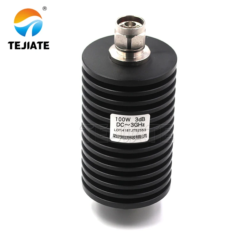 N-type 100W high power coaxial fixed attenuator N-JK 1/10/20/30/40/50dB DC-3/4GHz