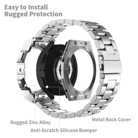 Modifieringssats för Samsung Galaxy Watch 7 40mm 44mm armband metallklocka silikonarmband skyddande skyddsram 12 best sales reparationskit för Samsung Galaxy Watch - №9