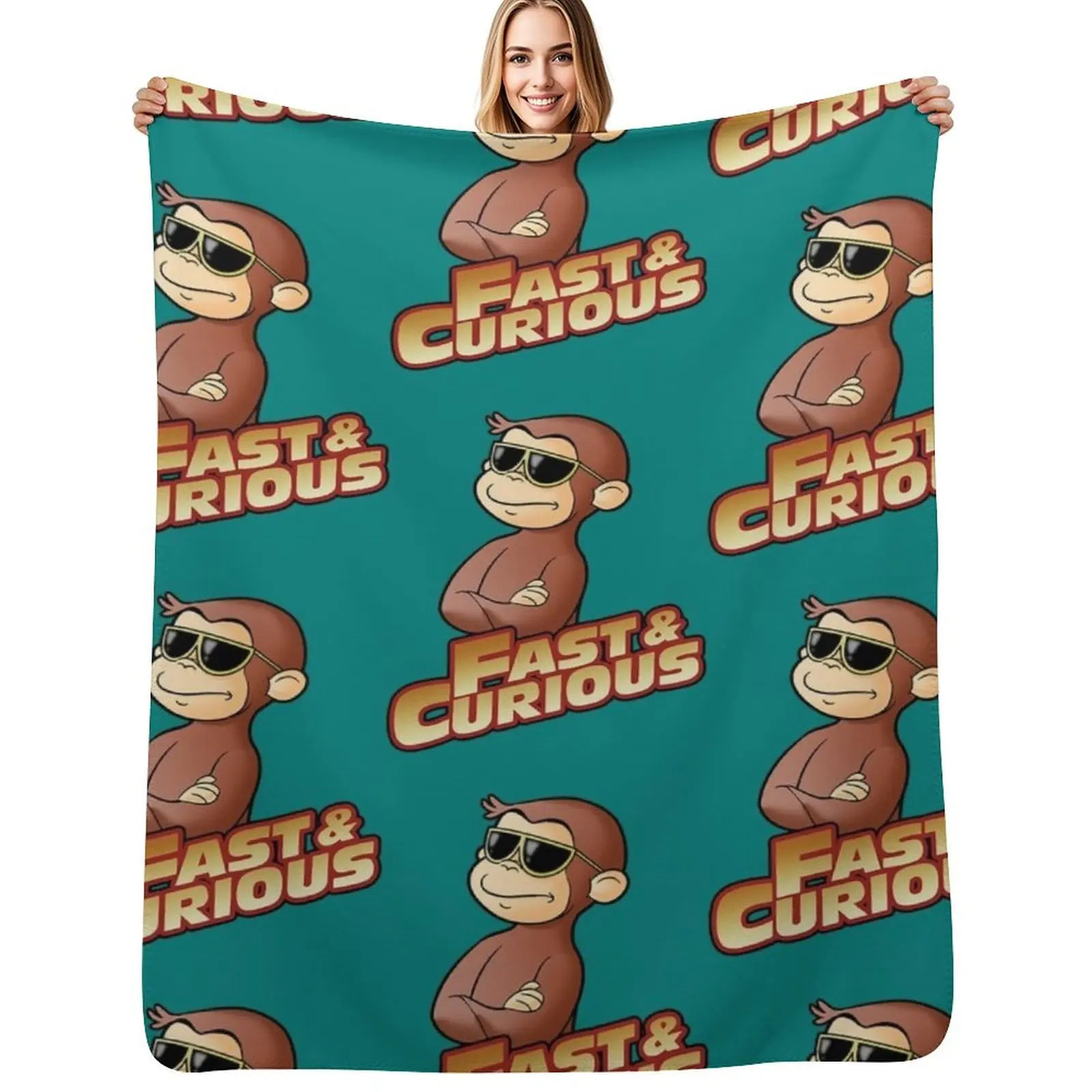 

Curious George FAST AND CURIOUS. Throw Blanket Warm Luxury Thicken blankets and throws Thermal Blankets