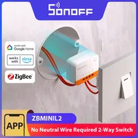 SONOFF ZBMINIL2 interruptor ZigBee extremo No requiere cable neutro Control bidireccional para hogar inteligente eWeLink Alexa Google Echo Zigbee Hubs