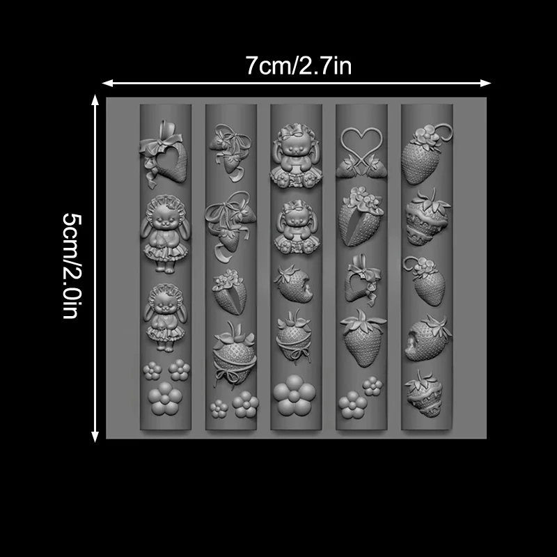 (HBA16) バニー ストロベリー オーシャン オクトパス 3D シリコンモールド DIY ネイルアート デコレーション ウサギ 花 透明モールド マニキュア デザインツール