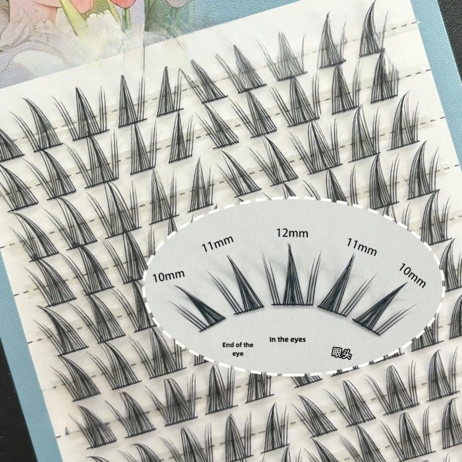 100 stücke Sonnenblumen DIY Falsche Wimpern Cluster Extensions Einzelne Wimpern Cluster Natürliche Dicke Segmentierte Wimpern Bundles – Detail 2