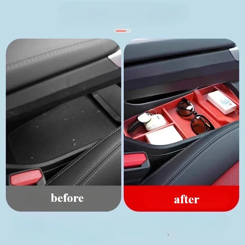 Boîte de rangement sous Console pour BMW X1 2023 2024 U11, boîte de rangement pour accoudoir de tasse d'eau, garniture de rangement, accessoires d'intérieur automobile