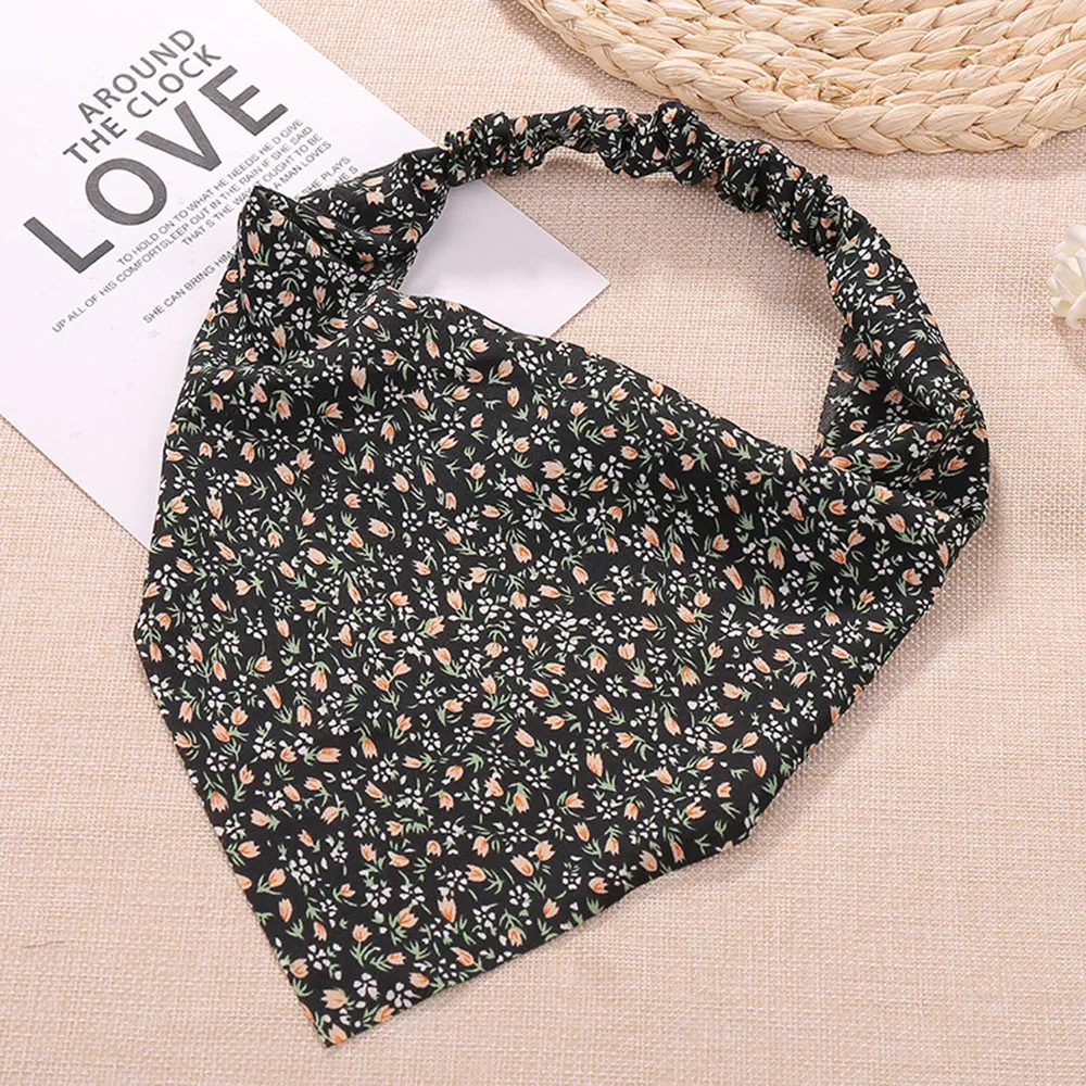 

Fashion Thin Women Floral Print Europe and America Hair accessories Triangle hair headband Floral Turban Elastic headband