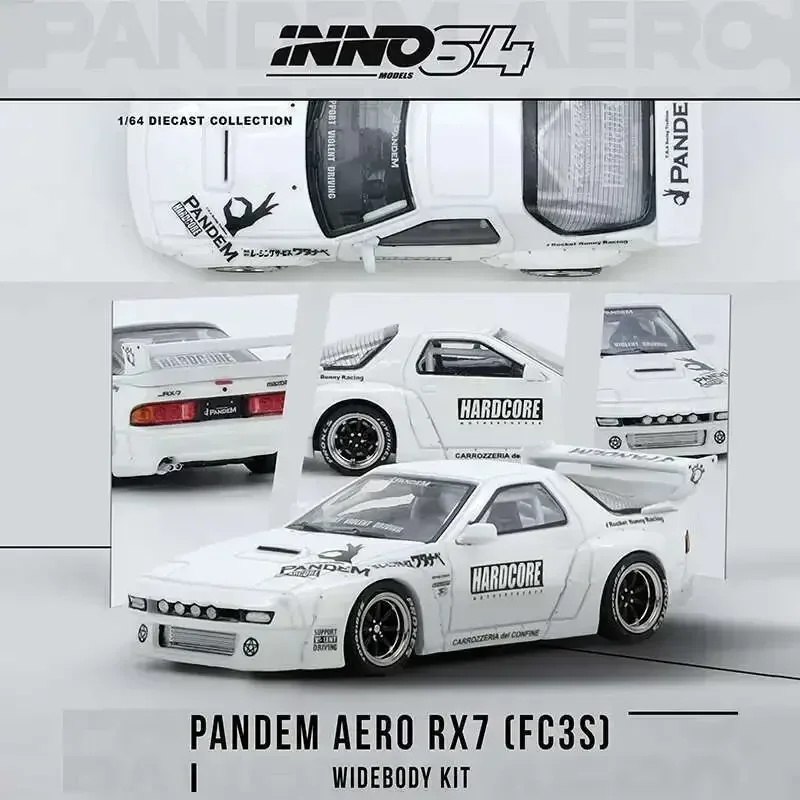 

INNO 1:64 MAZDA RX7 FC3S PANDEM AERO Widebody Kit Diecast Diorama Car Model Collection Miniature Toys