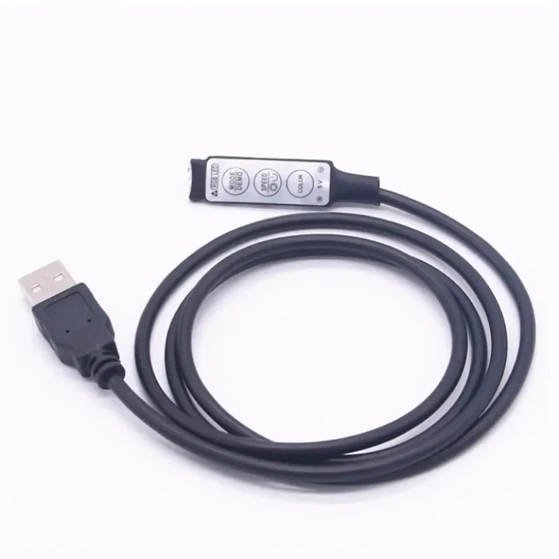 

0.5m 1m RGB Controller 5V USB Connector Cable 4pin Line Dimmer 3 Keys for 5V 5050 2835 RGB LED Strip Ribbon TV Backlight Light