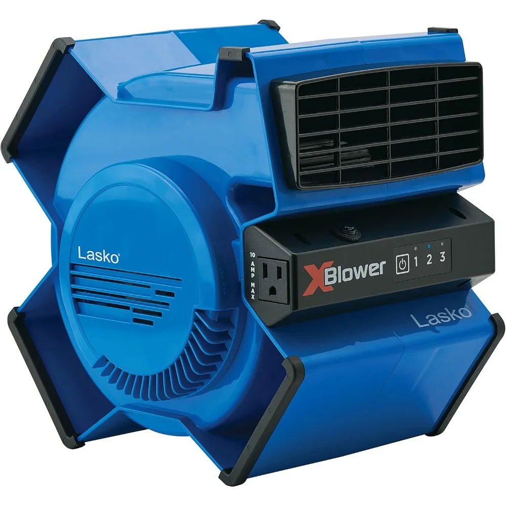 High Velocity X-Blower Air Mover Utility 3-Speed 6-Position Fan, 11x9x12, Blue & High Velocity Pro-Performance Pivoting Utility