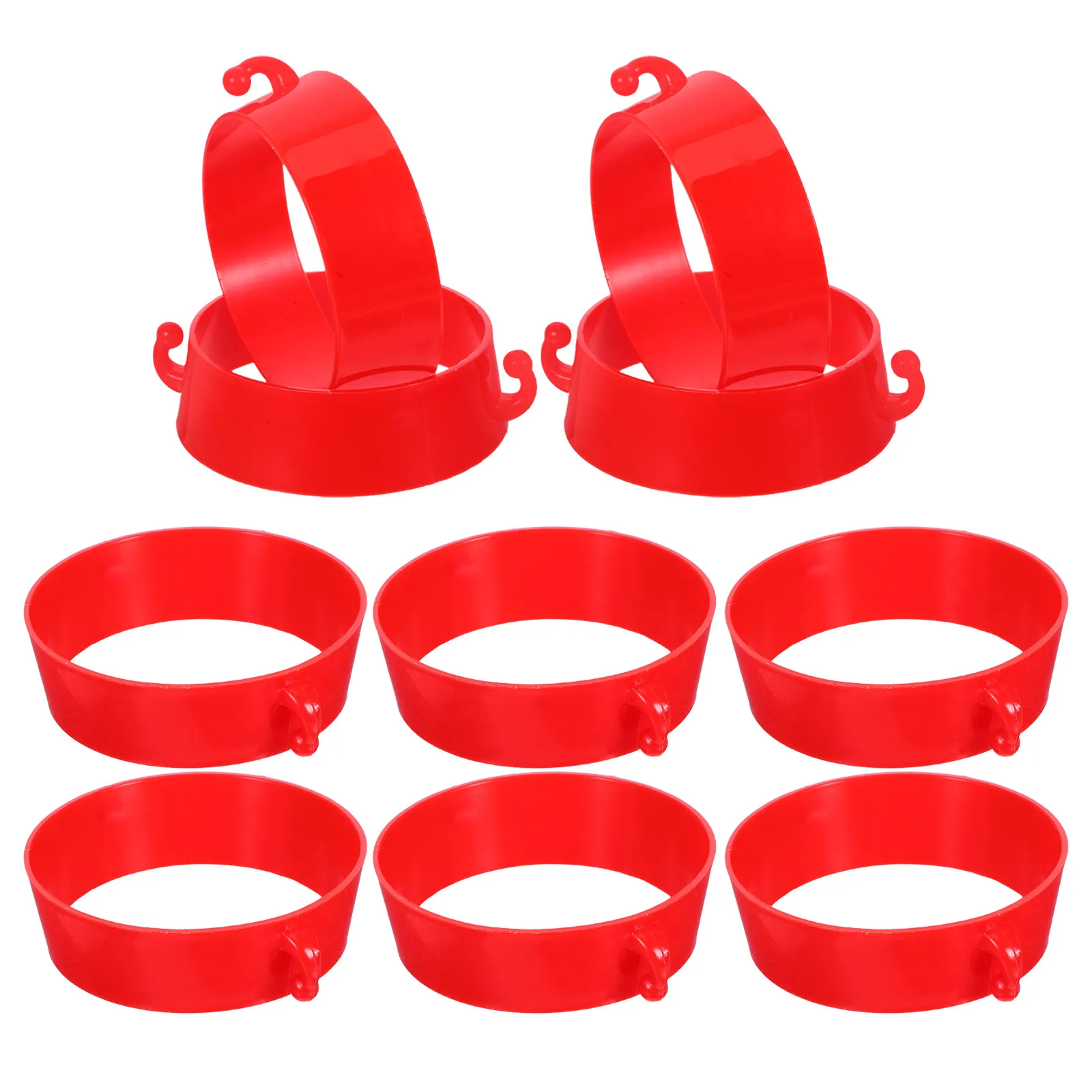 

10Pcs Traffic Cone Chain Collar Plastic Connector Ring Red Hook for Safety Barrier Parking Lot Driveway Roadway Construction