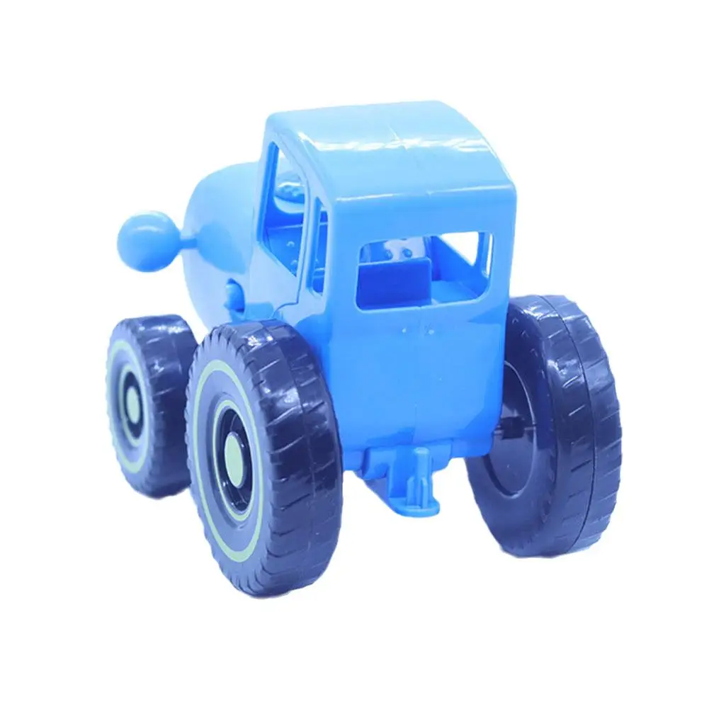 Petite voiture bleue Mini jouets fermier bleu tracteur modèle de voiture apprentissage précoce tirer fil modèle de voiture jouet pour enfants 1/2/3/4/5 pièces
