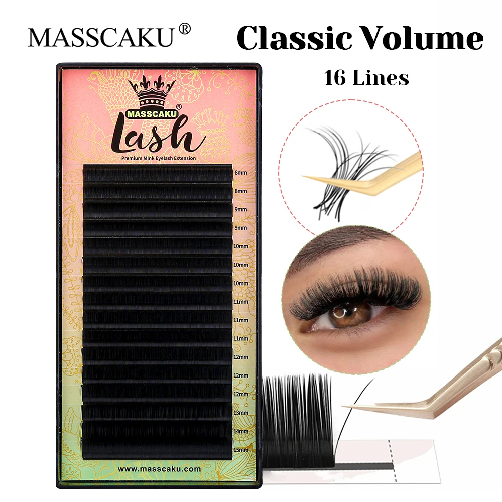 

Factory Wholesale MASSCAKU Synthetic Mink Classic Volume Eyelashes 3D Effect Long-lasting Cashmere Regular Eyelash Easy to Pick