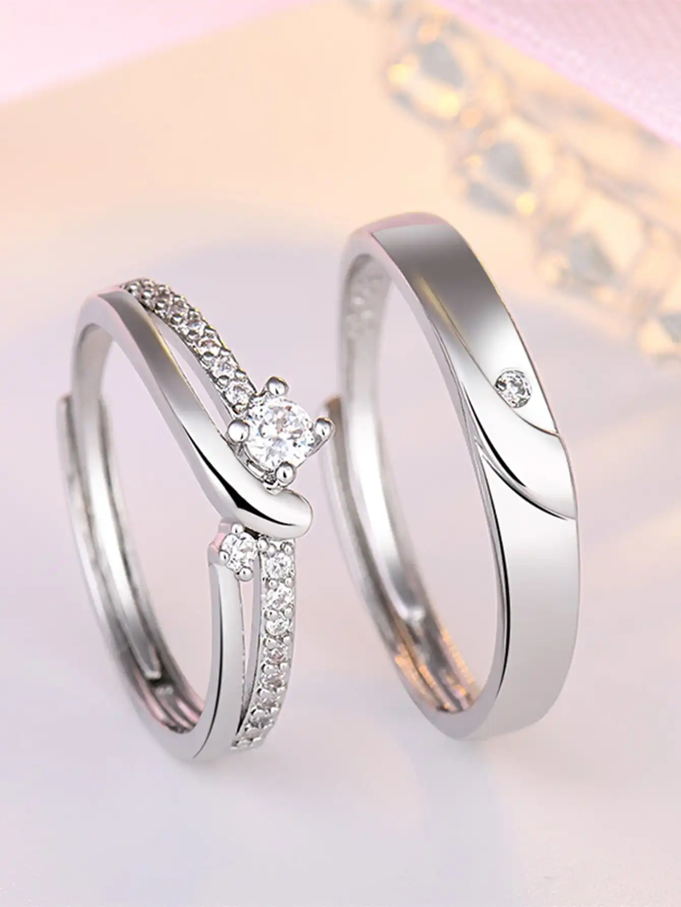 Anillo de Plata de Ley 925 auténtica para hombre y mujer, joyería de circonita cúbica, diseño Original, regalo romántico para el Día de San Valentín y boda