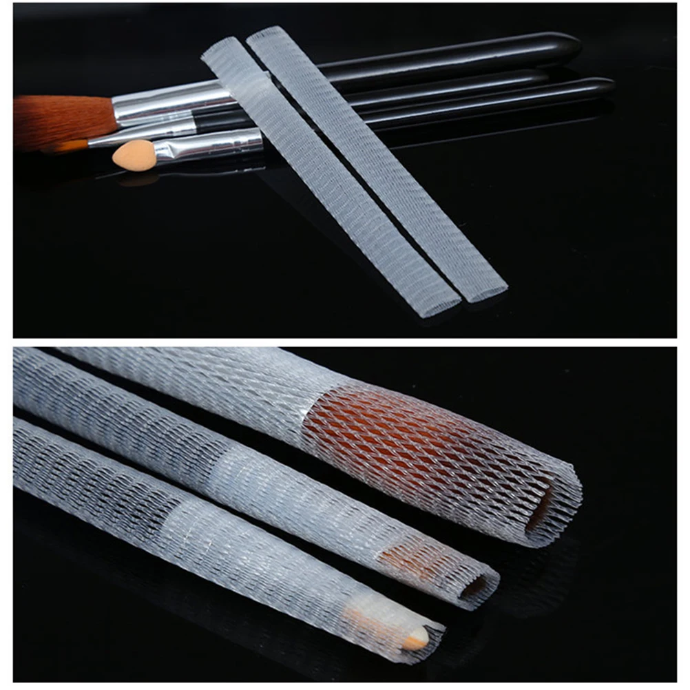 

50pcs Makeup Brush Screen Cover Protector Guard White Mesh Travel Eco Friendly Reusable Storage Clean