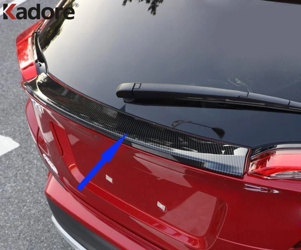 Rear Trunk Spoiler Cover Trim For Toyota CHR C-HR 2016 2017 2018 2019 Carbon Fiber Car Tailgate Side Wing Strip Accessories