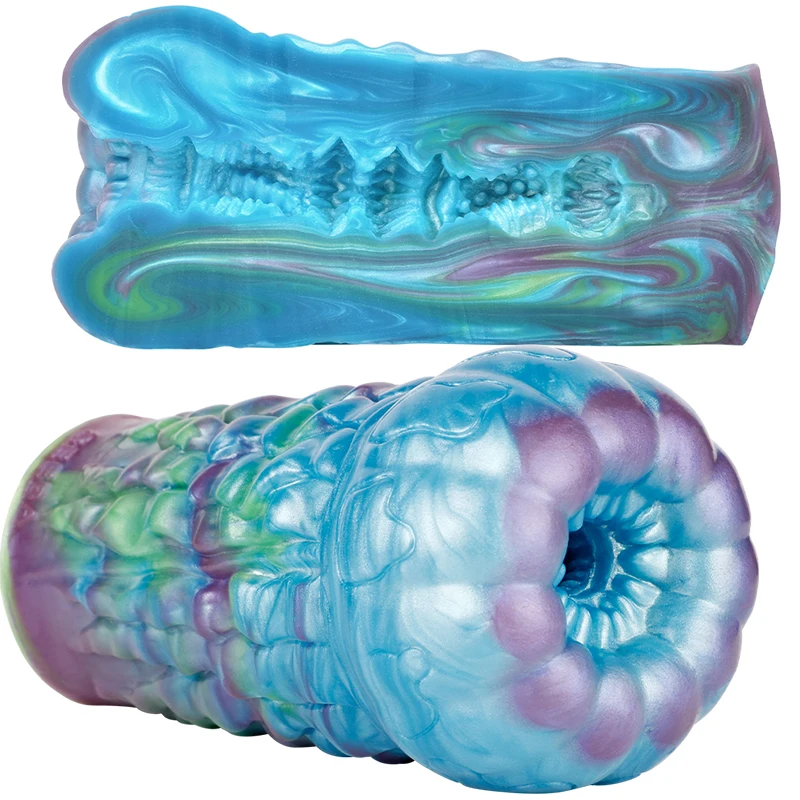 LUUK Blue Simulation Pussy Masturbator Male Artificial Masturbation Cup Penis Massage Manual Prostate Massager Erotic Sex Toy