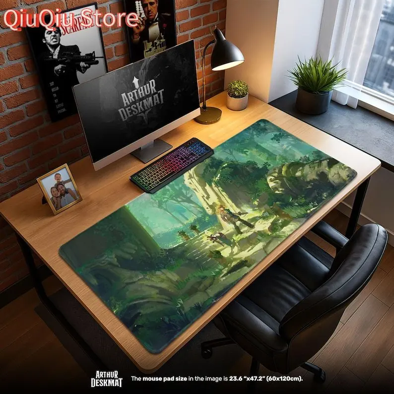 

Zelda Forest Scene Mouse Pad – Legend of Zelda Gaming Desk Mat, Link Mousepad, Gamer Gift for Fantasy Adventure Fans