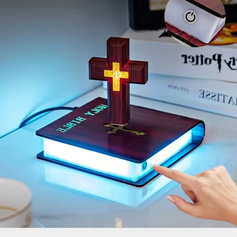 Weihnachts geschenk personal isierte Geschenke Haupt dekoration Magnets chwebebahn Kreuz schwimmende Krass Tisch lampe RGB Farbe