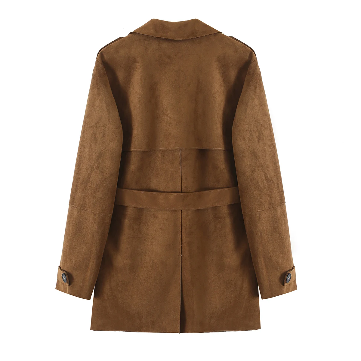 Women's Trench Coat 2026 Fall New Arrival European Fashion Stand Collar Double-Breasted Belted Mid-Length Elegant Jacket