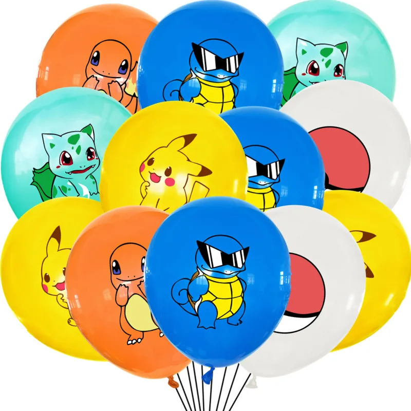 Ballons Pokémon en Latex, Fournitures de ixd'Anniversaire, Dessin Animé Pikachu, Décorations de ixPréChristophe pour Enfants, Paquet de 3/2/1