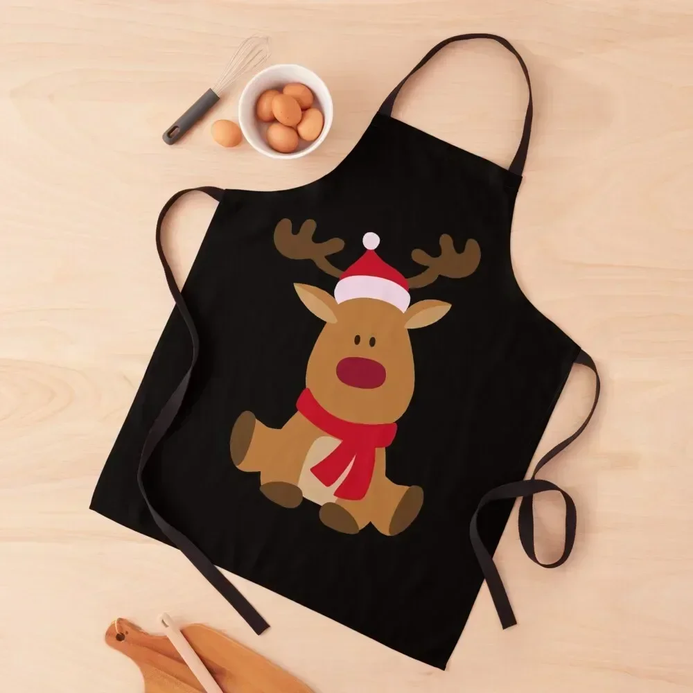 

Santa's reindeer (Rudolph) Apron Chef Uniform women's work Kitchenware Smock for hairdressing Apron