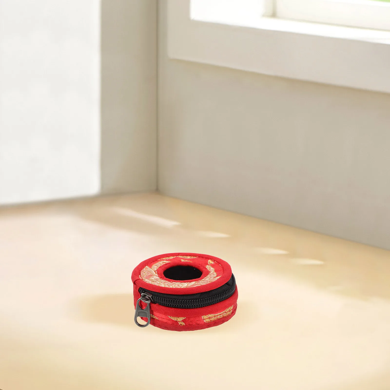 

Cotton Finger Cymbals Bag Zipper Closure Tingsha Bell Case Portable Bell Ring Holder for Cymbals Ring