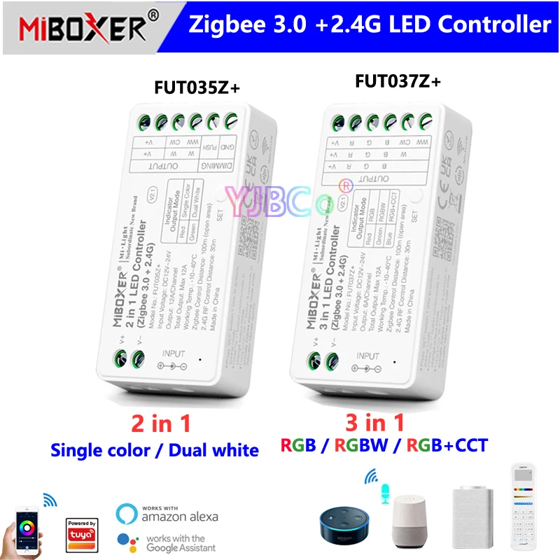 Imagem -04 - Zigbee-controlador de Tira Led Única Cor Duplo Branco Rgb Rgbw Rgb Mais Cct Dc1224 v Fut035z Fut036z Fut037z Fut038z Fut039z