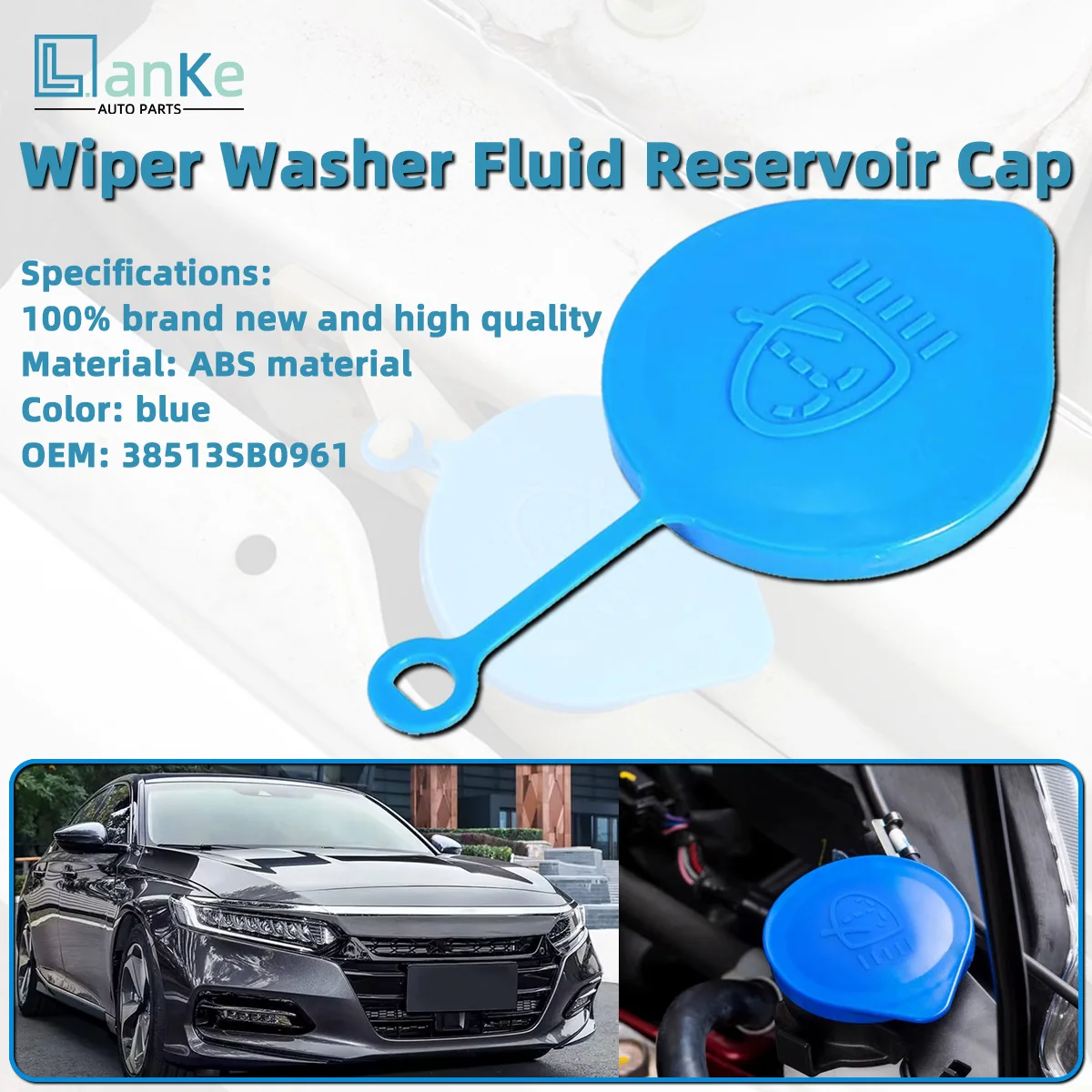 Lanke Freeze Resistant Car Wiper Water Tank Cover Thickened ABS Anti Crack Use Fit For Honda CR-V CRX 38513SB0961 Auto Parts