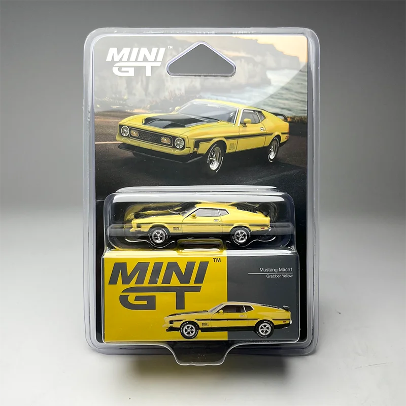 

MINIGT 1:64 #1139 Mustang Mach1 Grabber Yellow Alloy Car Model Toys Gifts Collection Adult Souvenir Decoration Static Display