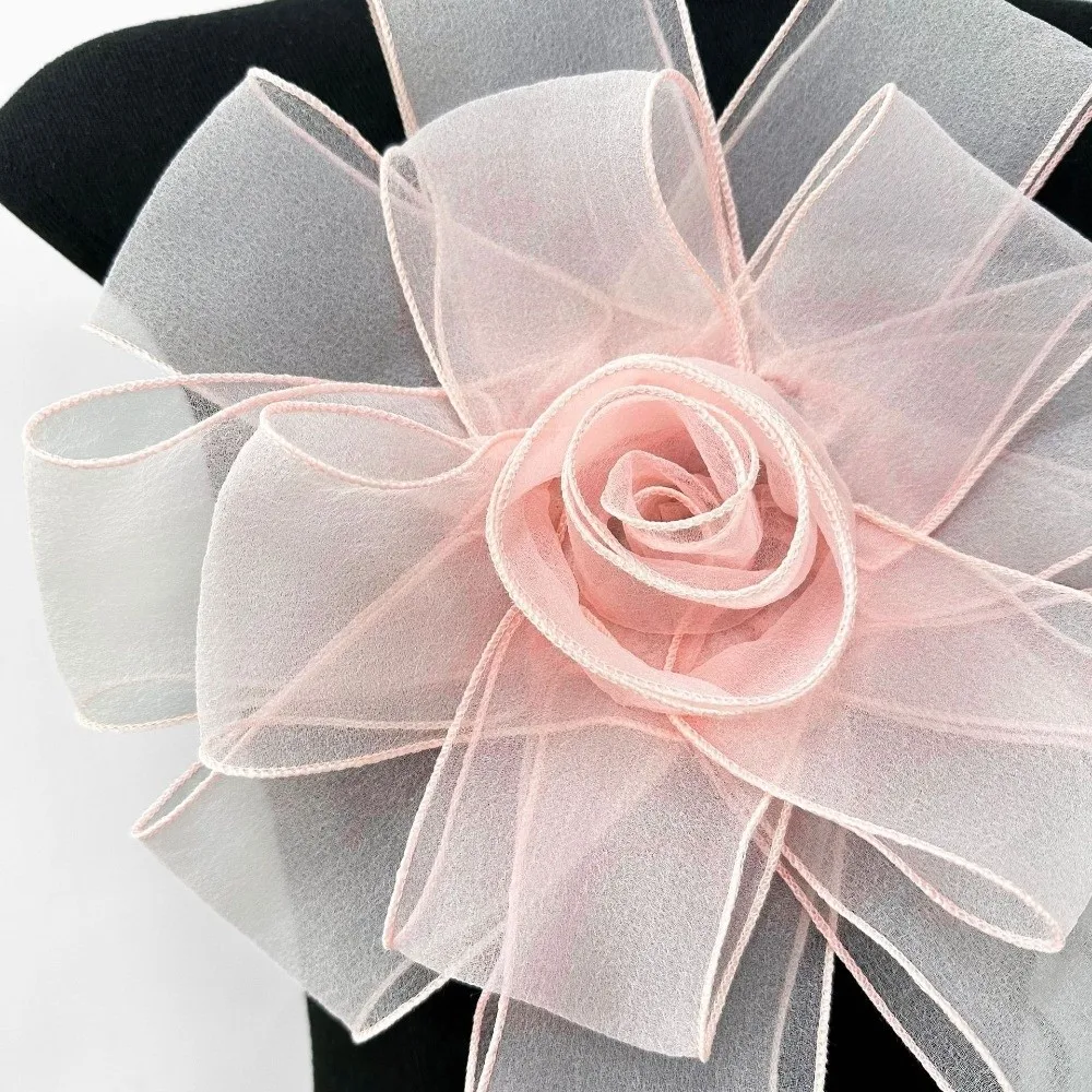 

Exquisite Mesh Dress Cloth Patch Multi-Layer Rose Flower Large Flower Patch Sew On Patch Dress Decorative Flower Brooch
