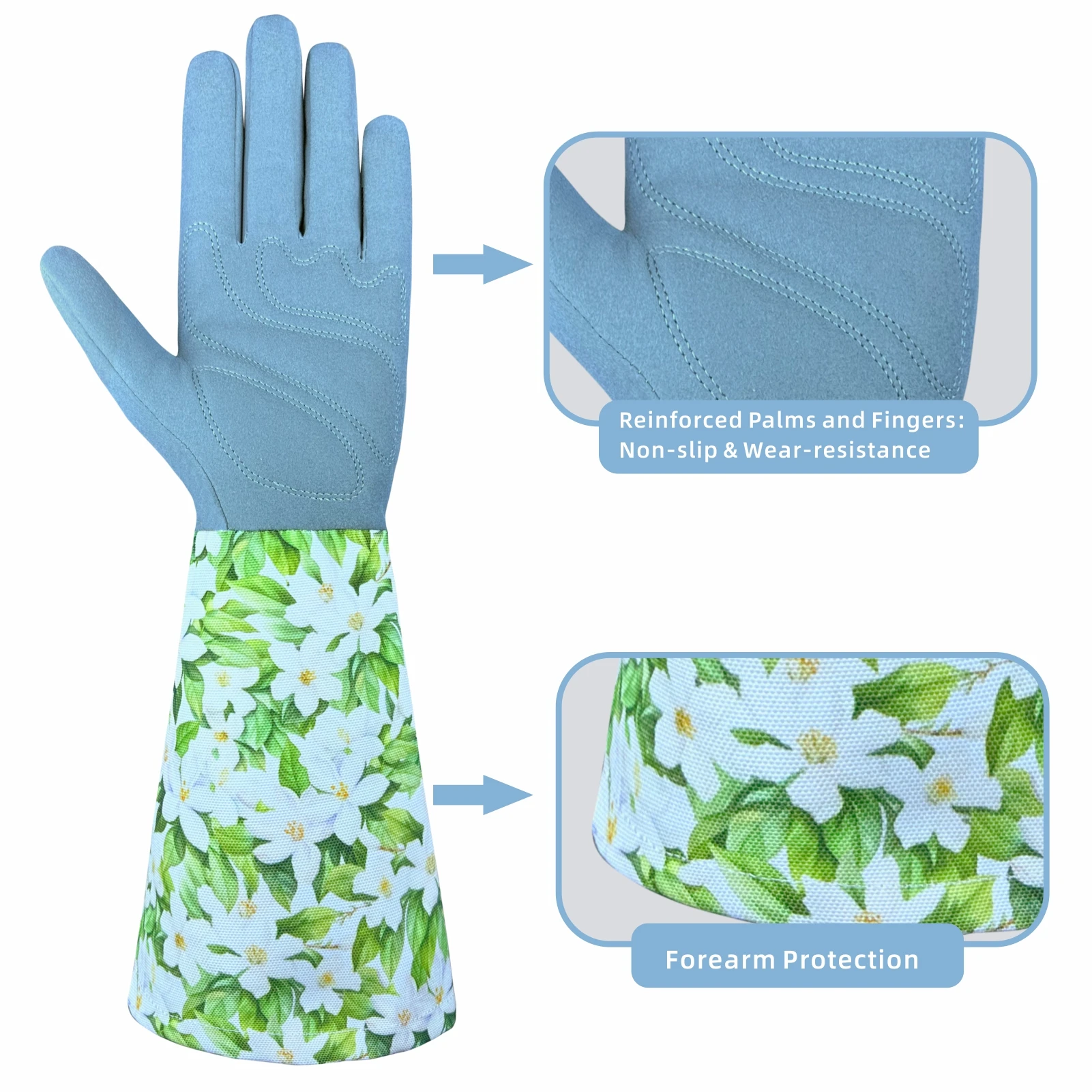 Long Sleeve Thorn Proof Garden Gloves Reinforced Finger And Sleeve for Rose Pruning Planting Weeding - Durable Gardening Gloves