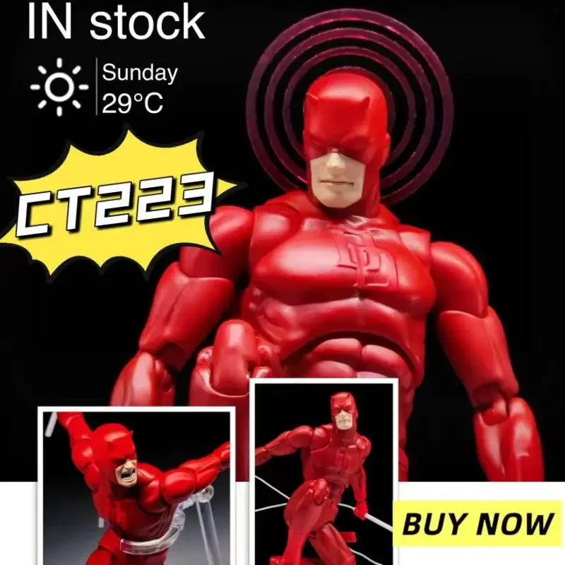 2026 جديد Ct Toys Mafex 223 DAREDEVIL عمل الشكل النسخة الهزلية الشكل Shf أنيمي تمثال تمثال نموذج جمع الهدايا لعبة