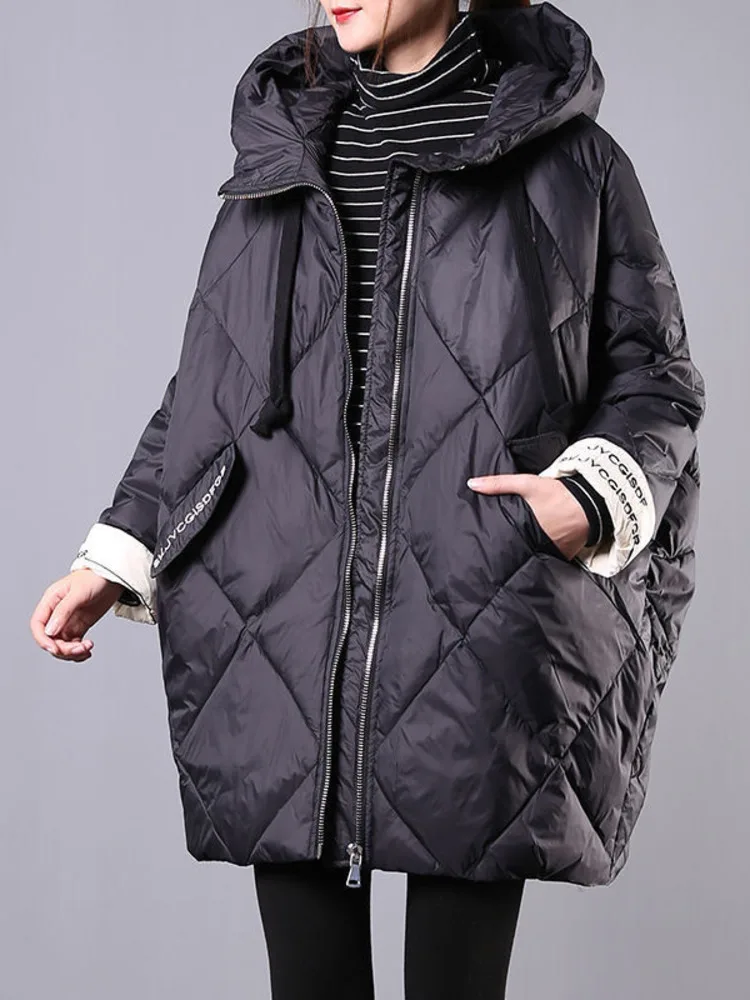 

Women's Coat 2023 Winter New Casual Hooded Jacket Korean Loose Ladies Down Cotton Coats Thicken Warm Parkas Outwear Female