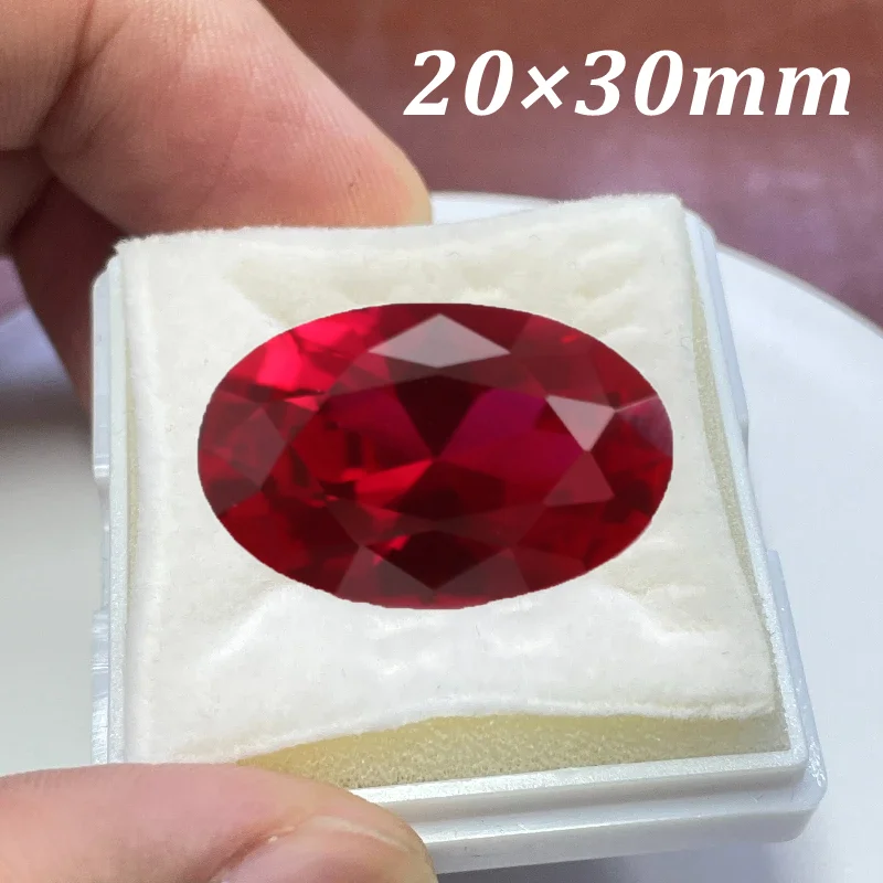 Large Ruby 20x30mm 50.0ct Oval Cut Test UV light Ruby for Jewelry Making/Collection Precious Stone  Test Mohs Hardness Gem