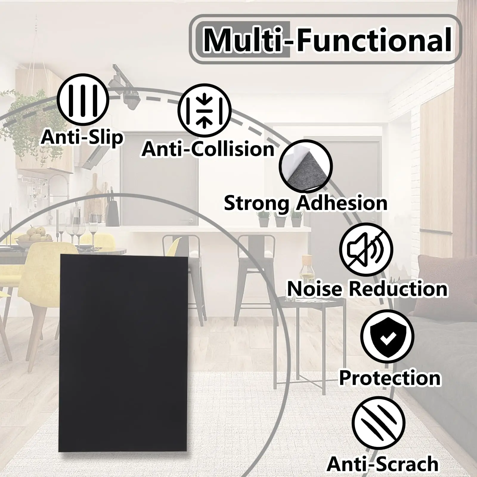 132 Pcs Non Slip Self-Adhesive Silicone Cuttable Furniture Pads, Suitable for Any Furniture and Appliances