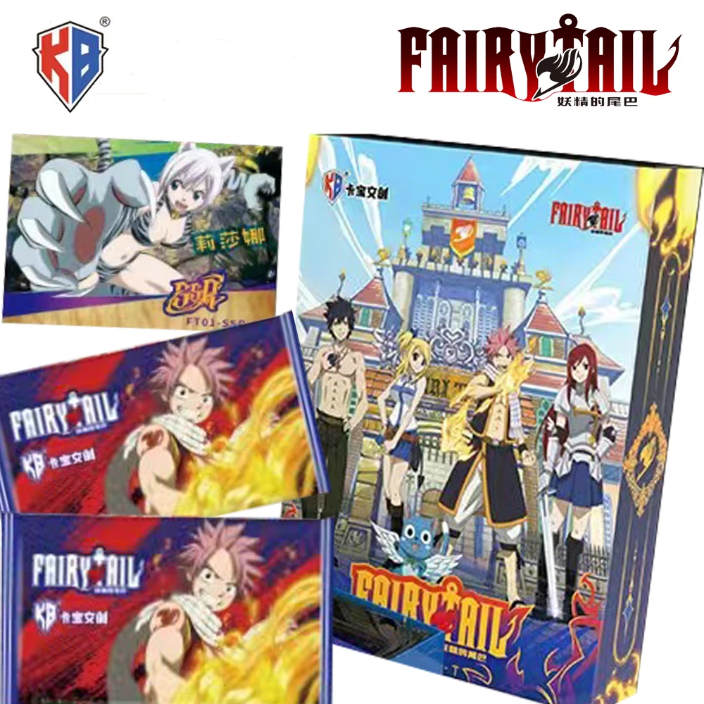 KABAO Genuine Fairy Tail Card Collection Anime Figures Natsu Erza Gray Cute Q-version Vitality Summer Festival Card Kid Gift Toy