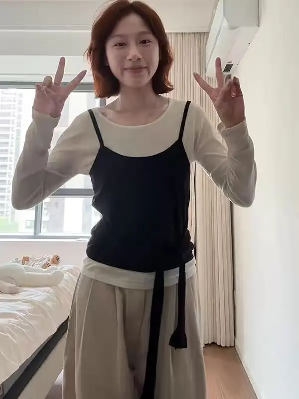 

Long Sleeved T Shirts Kpop Womens Winter Padded Collar Thumbhole Sleeve Gentle Urban Elegant Lady Comfort Toasty Workplace Solid