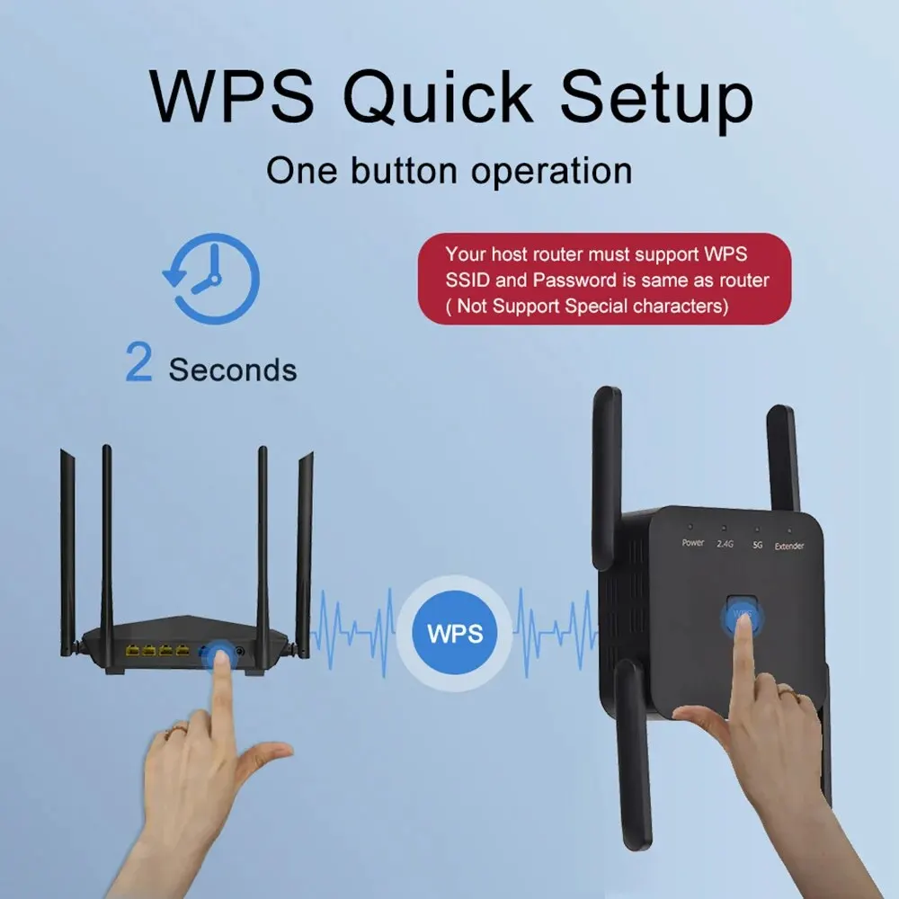 Kolekcja AliExpress 5GHz AC1200 WiFi Repeater 1200Mbps Router Czarny WiFi Extender Wzmacniacz 2.4G 5GHz WiFi Signal Booster Long Range Network