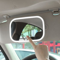 Pousbo® Sunvisor Makeup LED Light Mirror Rechargeable Portable 3 Color Lighting Modes Fully Adjustable LED Lights