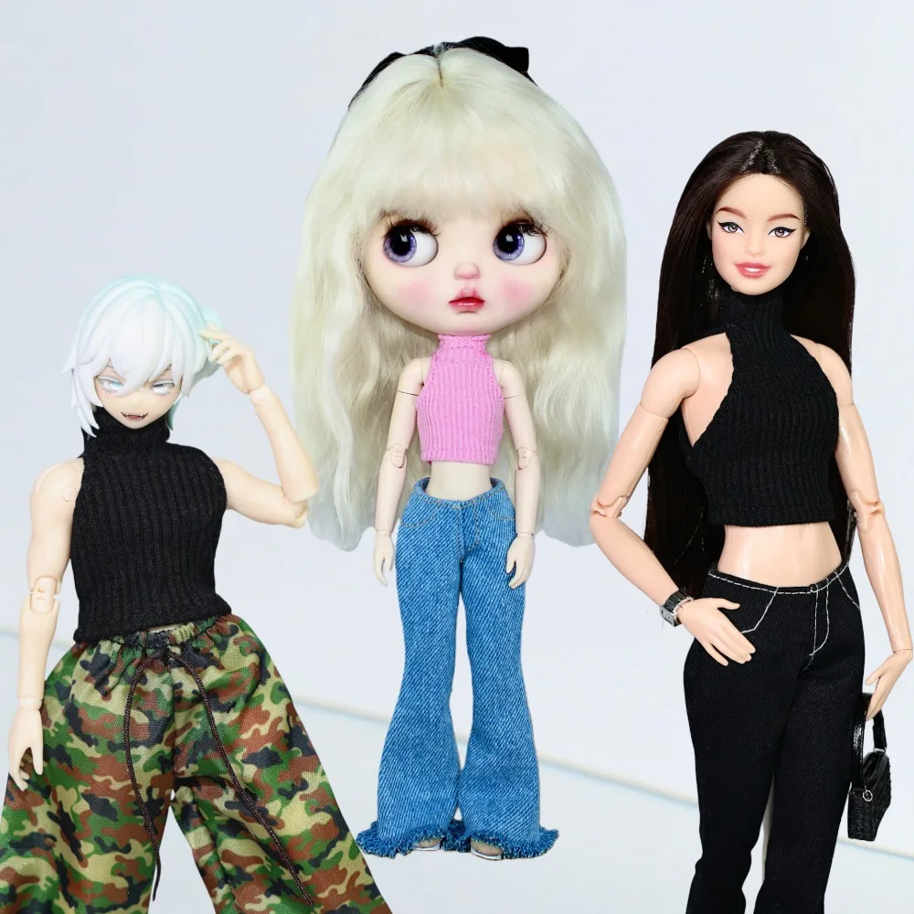 

Вязаный верхний костюм с высоким воротником для куклы 1/6 OB blythe Xinyi FR/одежда для куклы 30 см/сделай сам для кукольного домика