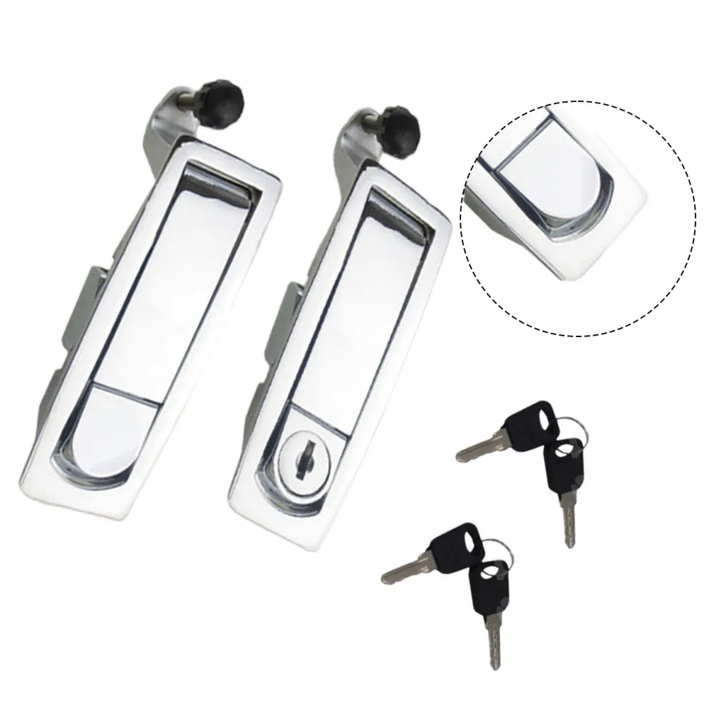 2Pcs Compression Latch Lock with Keys Zinc Alloy Raised Trigger for Electrical Enclosures Ships Yachts and Industrial Use