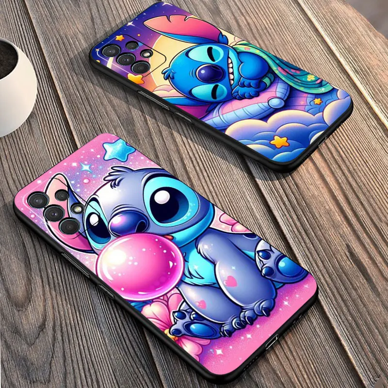 Coque de téléphone noire pour Samsung, dessin animé, point mignon, Galaxy A54 A14 A52 A53 A12 A13 A23 A34 A71 A51 A33 A21s A32 A22 A31 A72