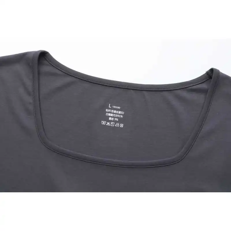 

Новая женская футболка из модала и хлопка с квадратным вырезом, повседневная, с бахромой, модный топ для женщин