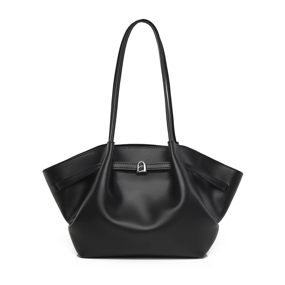Premium Soft Winged Tote Bag for Women –shoulder bagElegant Designer Shoulder Bag with Silver-Tone Lock,  Luxury Everyday Appeal