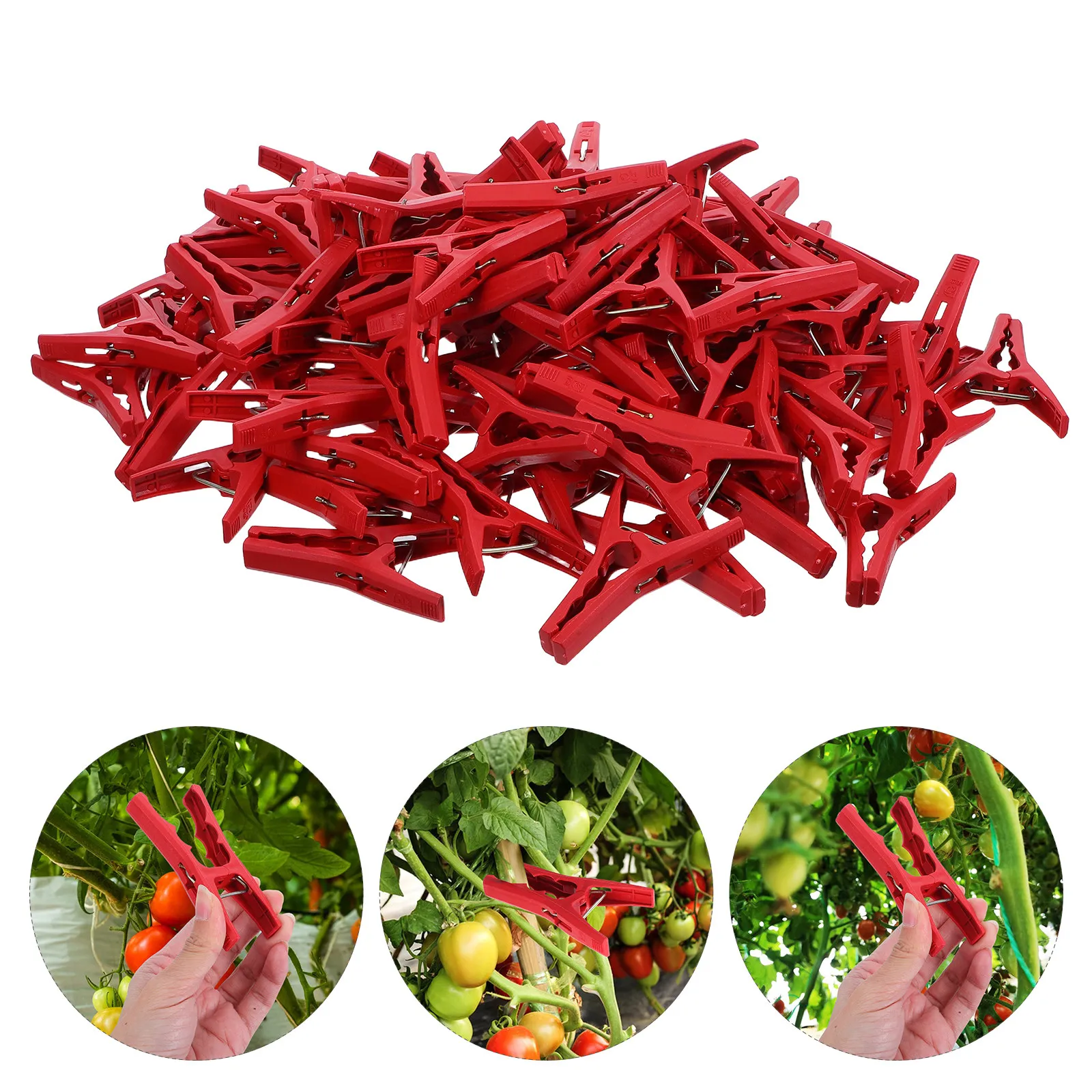 100Pcs Vegetable Plant Vine Clips Reusable Plastic Climbing Plant Support Clips for Tomato Grape